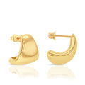 9ct Yellow Gold Polished Half Curved Stud Earrings Tapered