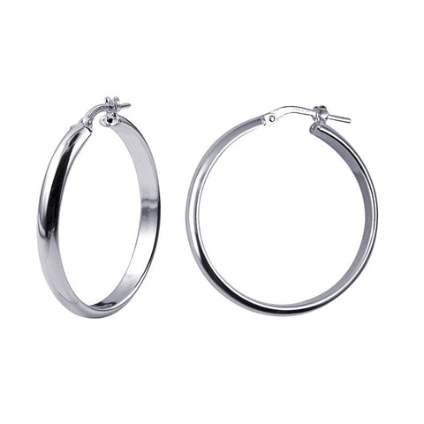 Sterling Silver Half Round Hoops - alternate view
