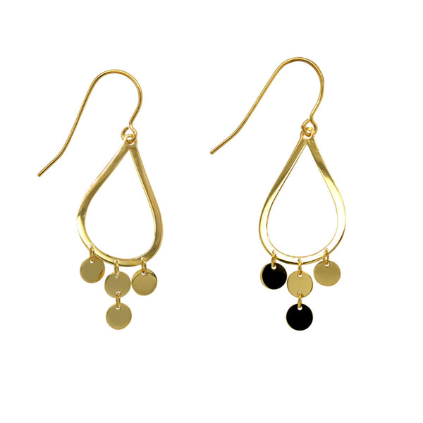9ct Yellow Gold Silver Filled Teardrop Earrings - alternate view