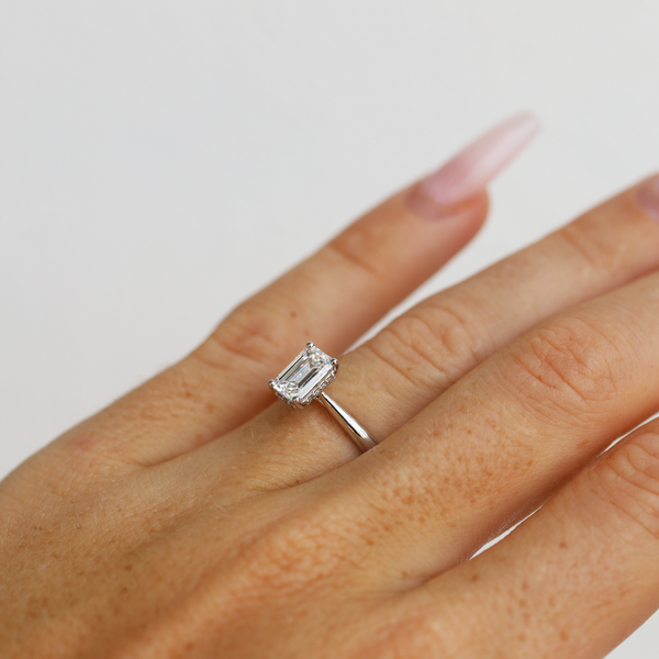 The Grace | 1.16ct Emerald Lab Grown Diamond Engagement Ring - alternate view
