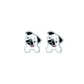 Sterling Silver Enamelled Bulldog Puppy Earrings