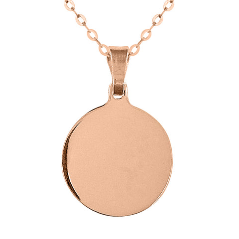 9ct Rose Gold 16mm Round Engravable Disc - alternate view