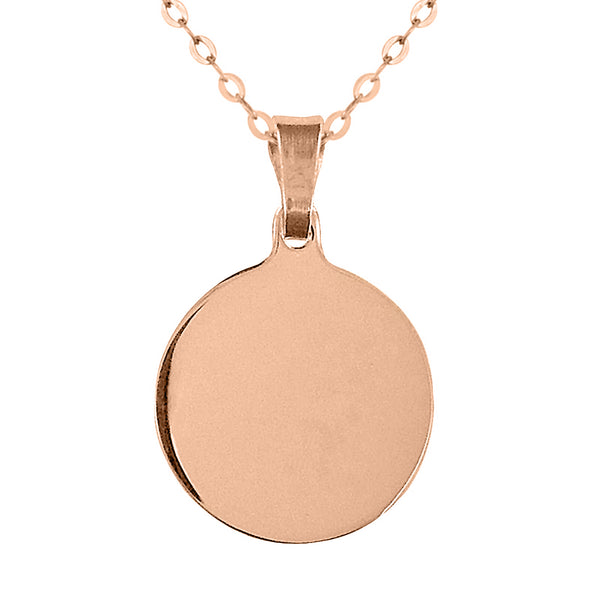 9ct Rose Gold 16mm Round Engravable Disc - alternate view