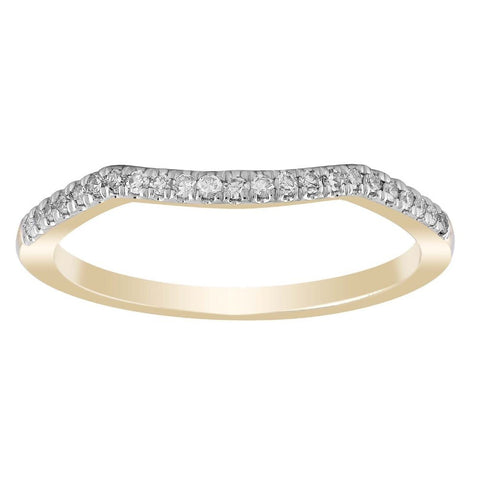 9ct Yellow Gold Curved Diamond Wedding Ring - alternate view