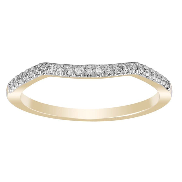 9ct Yellow Gold Curved Diamond Wedding Ring - alternate view