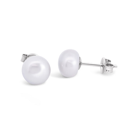 Sterling Silver Grey Pearl 8mm Studs - alternate view