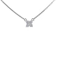 9ct White Gold Diamond Flower Necklace
