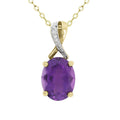 9ct Yellow Gold Amethyst & Diamond Pendant