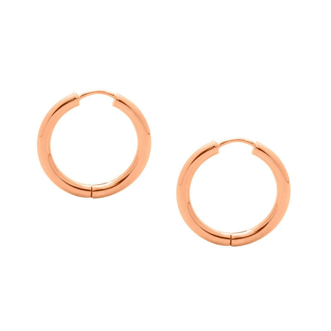 9ct Rose Gold Plain Huggies - alternate view