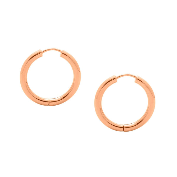 9ct Rose Gold Plain Huggies - alternate view