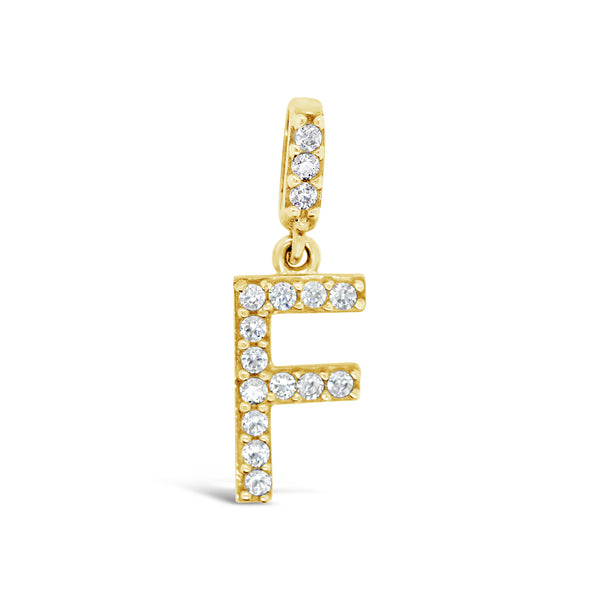 9ct Yellow Gold Cubic Zirconia Set Letter F Pendant - alternate view