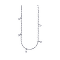 Sterling Silver Ball Chain With Hanging Stationed Star Charms