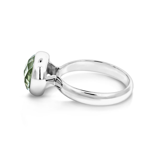 Sterling Silver Green Amethyst Ring - alternate view