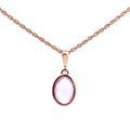 9ct Rose Gold Oval Rose Quartz Pendant