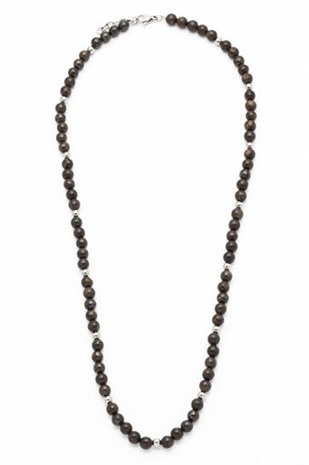 Men's Stainless Steel Beaded Copper Stone Chain - alternate view