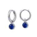 Sterling Silver Huggies With September Birthstone Drop