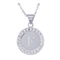 Sterling Silver Cubic Zirconia Letter F Pendant On Chain