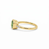 9ct Yellow Gold Peridot & Lab Grown Diamond Dress Ring