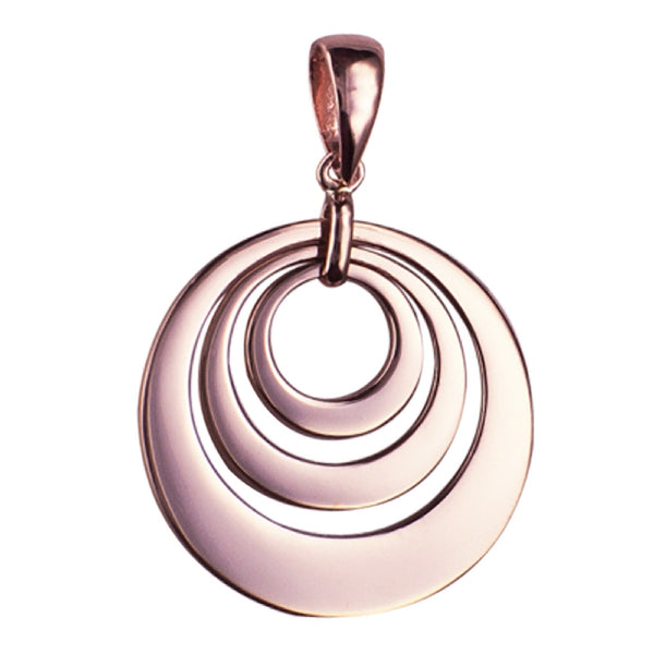 9ct Rose Gold Triple Disc Pendant - alternate view