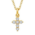 Gold Vermeil 22ct Lab Grown Diamond Cross Necklace