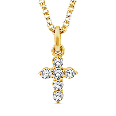 Gold Vermeil 22ct Lab Grown Diamond Cross Necklace