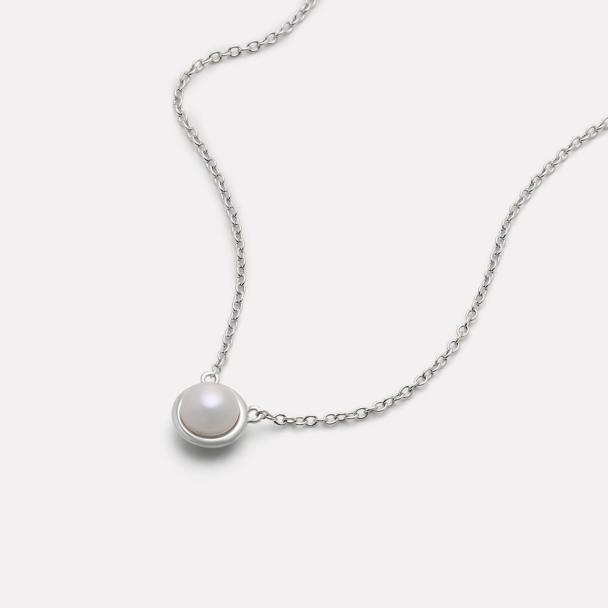 Najo Moonbeam Sterling Silver Pearl Necklace
