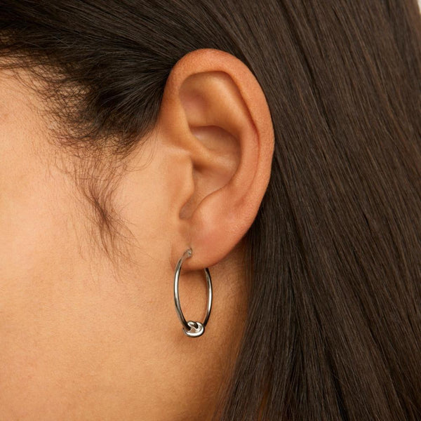 Najo Nature's Knot Silver Hoop Earring - alternate view