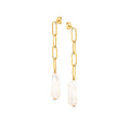 Anna Yellow Gold Plated Baroque Freshwater Pearl Drop Earrings
