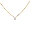 10ct Yellow Gold Emerald Cut Lab Grown Diamond Necklace