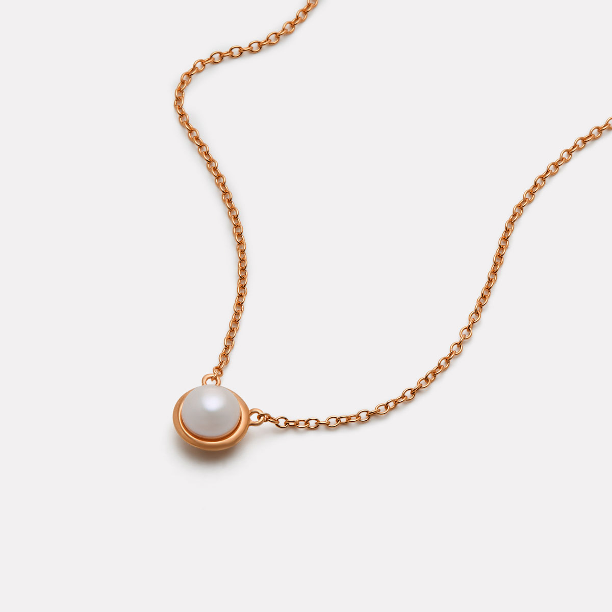 Najo Moonbeam Rose Gold Plated Pearl Necklace