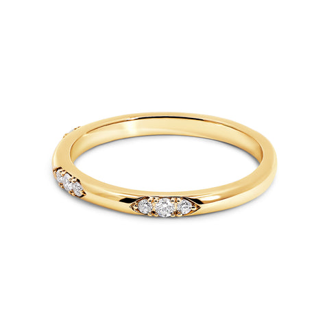 18ct Yellow Gold Stationed Lab Grown Diamond Wedding Ring - alternate view
