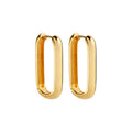 Najo Gold Plated Plain Rectangular Huggie Earrings