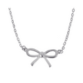 Sterling Silver Open Bow Pendant On Fine Cable Chain
