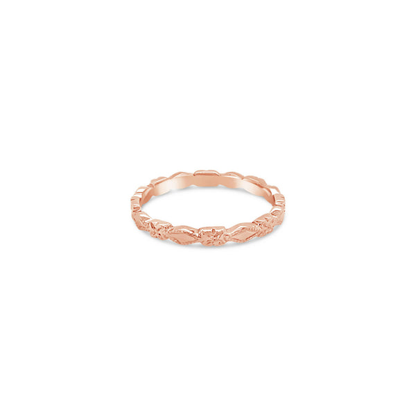 9ct Rose Gold Ladies Faceted Wedding Ring - alternate view