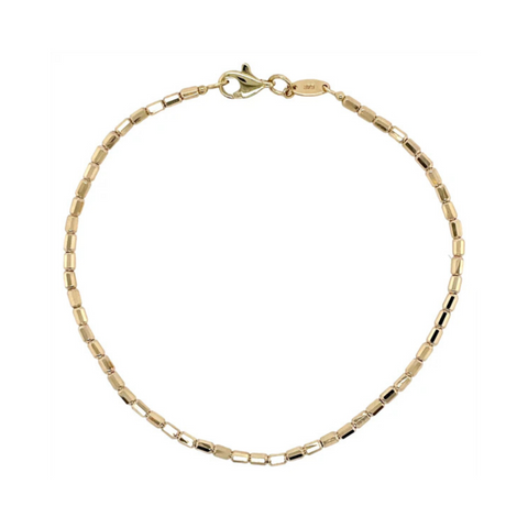 9ct Yellow Gold Diamond Cut Box Link Bracelet - alternate view