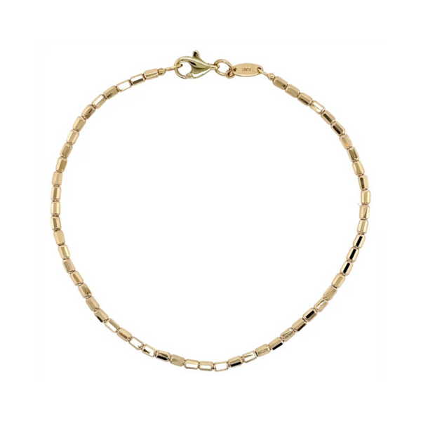 9ct Yellow Gold Diamond Cut Box Link Bracelet - alternate view