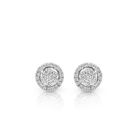 9ct Yellow Gold Flower Cluster Earrings - alternate view