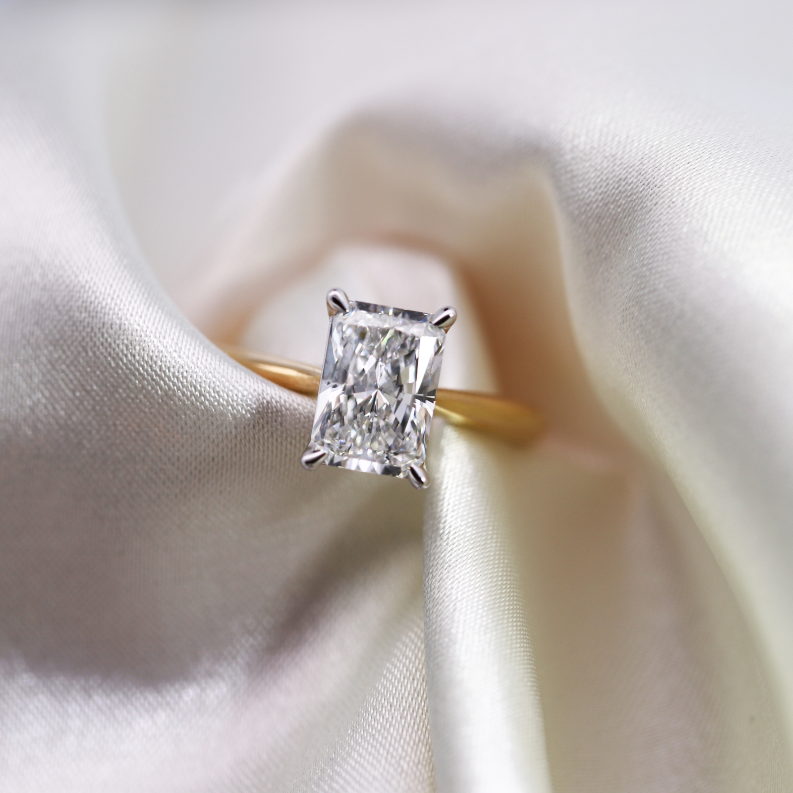 The Cate | 1.79ct Radiant Lab Grown Diamond Engagement Ring