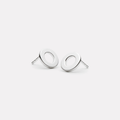 Najo Solar Sterling Silver Circle Stud Earrings