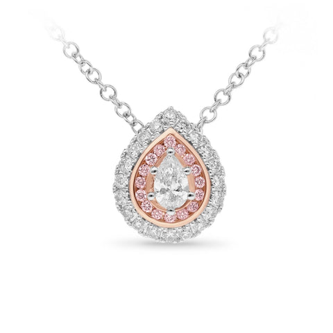 9ct Rose & White Gold Australian Pink Diamond Pendant - alternate view