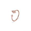 Rose Gold Plated Cuff Ring Set With Cubic Zirconia