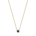 9ct Yellow Gold Bezel Set Sapphire Necklace