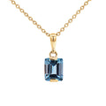 9ct Yellow Gold Emerald Cut Blue Topaz Pendant