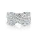 1.39ct Round Natural Diamond Crossover Ring
