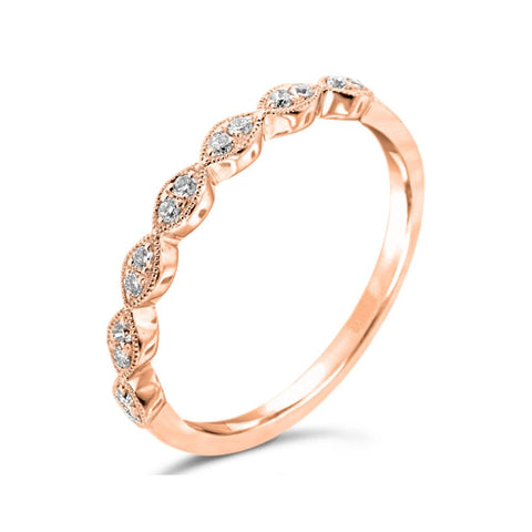 9ct Rose Gold Diamond Wedding Ring - alternate view