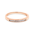 9ct Rose Gold Baguette Diamond Set Wedding Ring