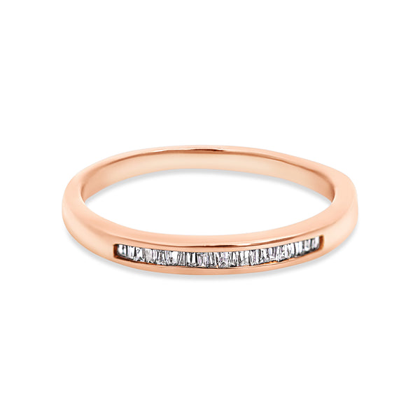 9ct Rose Gold Baguette Diamond Set Wedding Ring - alternate view