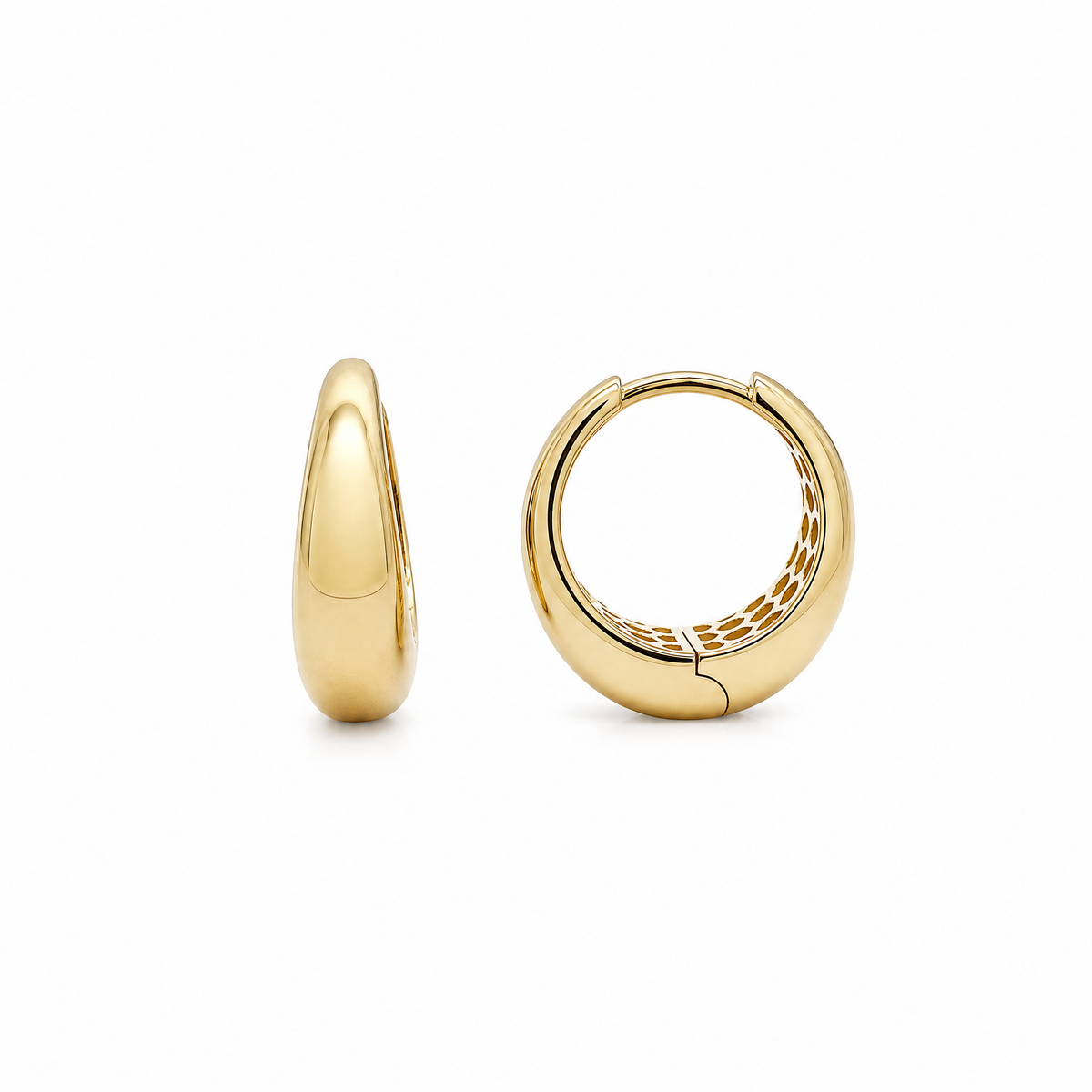 9ct Yellow Gold Tapered Huggie Earrings