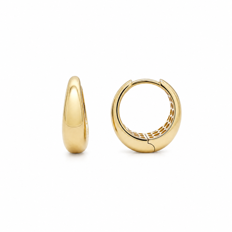 9ct Yellow Gold Tapered Huggie Earrings