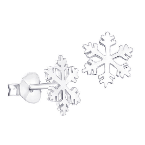 Sterling Silver Snowflake Studs - alternate view